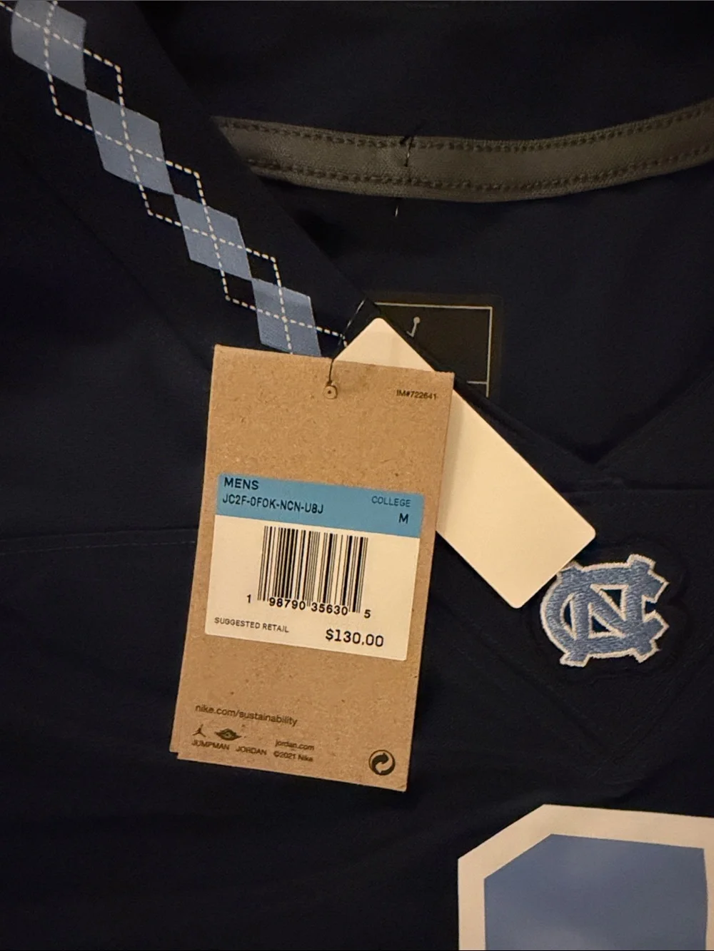 Jordan Men’s Navy & Light Blue #1 Football Jersey